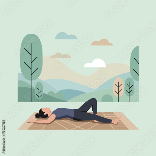 Savasana Flat Design Deep Relaxation