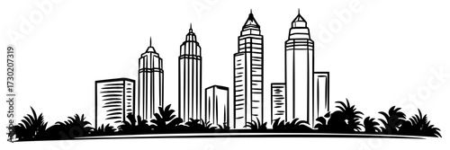 Photography Kuala Lumpur City Skyline with Petronas Towers