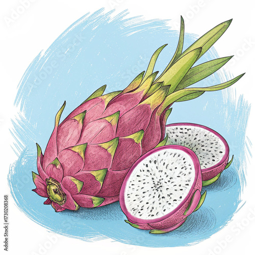 “Hand-Drawn Blue Line Art Fruit Illustrations Set – Bananas, Berries, Citrus, Grapes, Pineapple & More”