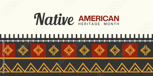 November Native American Heritage Month. Suitable for posters, banners and social media. White background.