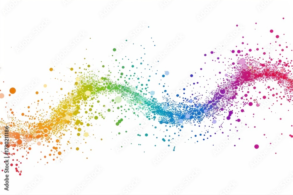 Obraz premium Rainbow Splash Art Colorful Wave Design Circle Elements Abstract Pattern on transparent background