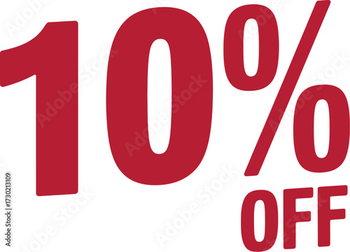 Bold red text announces a ten percent discount offer on a clean white background.