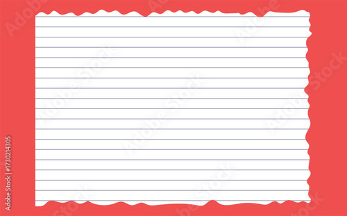 Graph paper. Printable lined and squared grid paper with color lines. Geometric background for school, textures, notebook, diary. Realistic ripped aged paper blank.