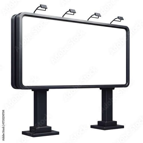 Blank billboard isolated on transparent background for advertisement and marketing