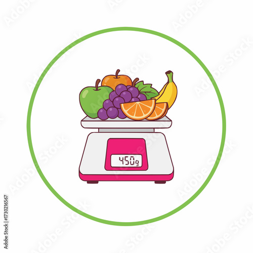 Healthy food weighing scale icon vector illustration scalable graphic design element