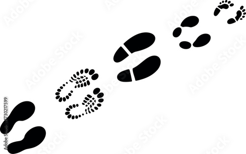 Footprints marking a path forward, symbolizing journey and progress