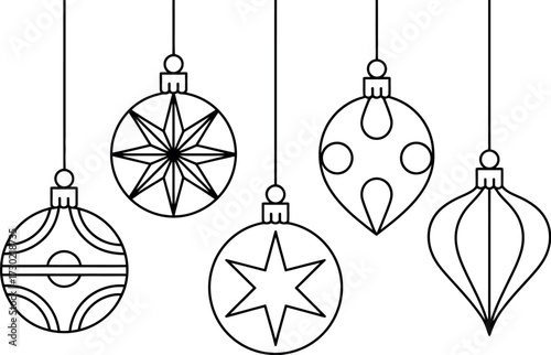 Festive holiday ornaments hang gracefully, celebrating the joy of the season