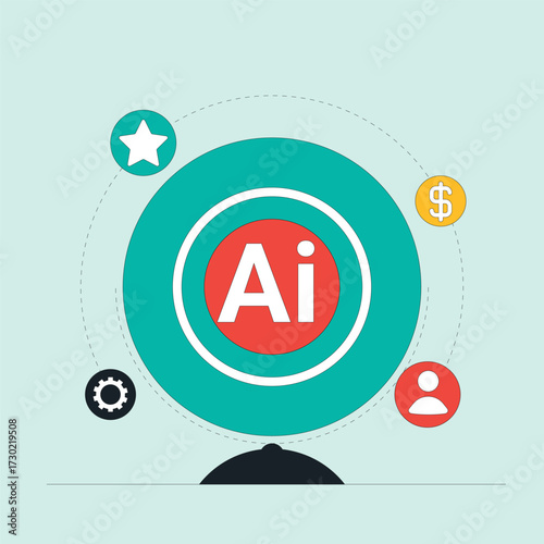 AI Tools Technology Vector Icons Set Flat Style