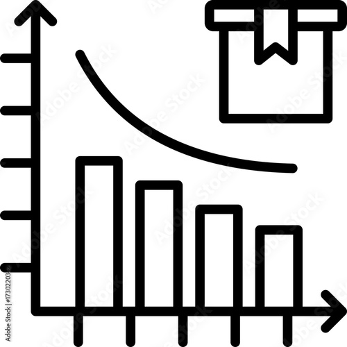 Demand Curve line icon