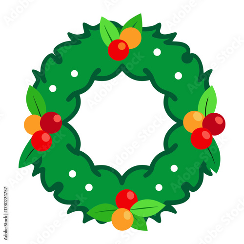christmas wreath vector illustration