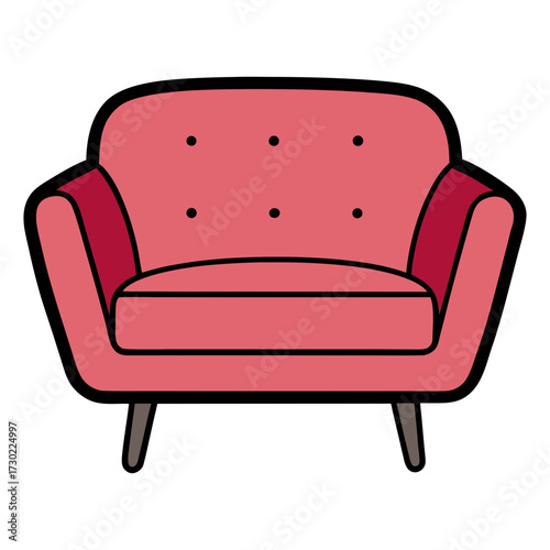 red leather sofa icon