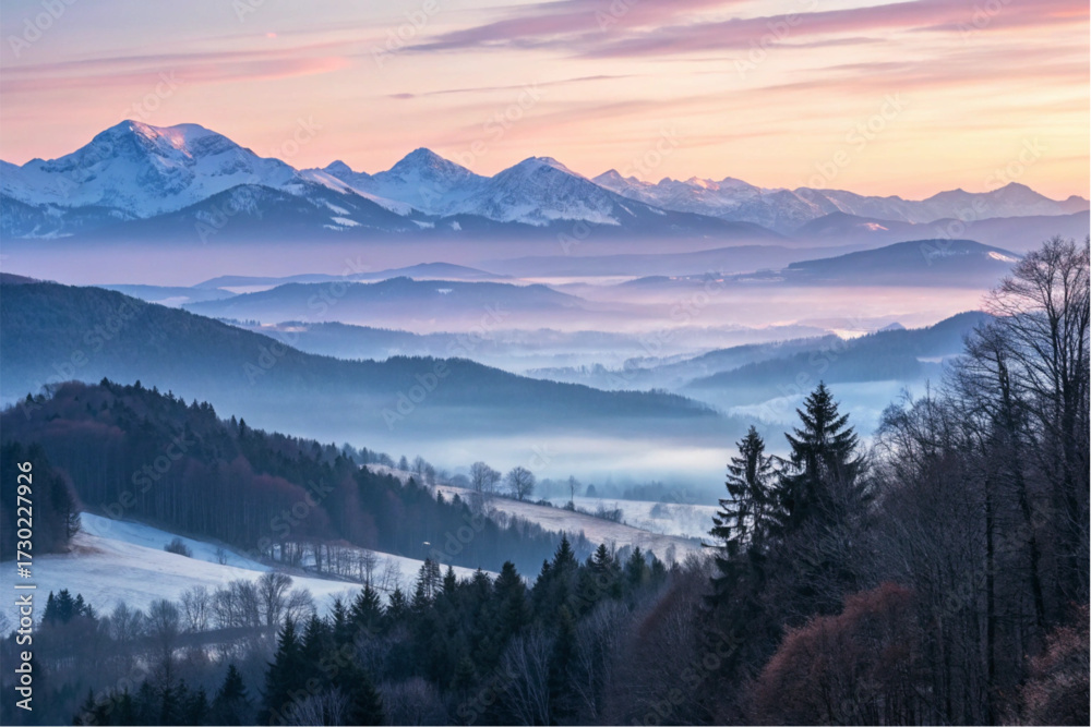 Obraz premium Mystical Mountain Dawn
