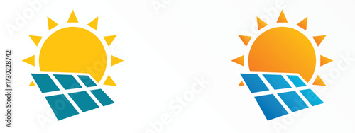 Renewable Solar Panel Energy Logo for Eco and Green Companies