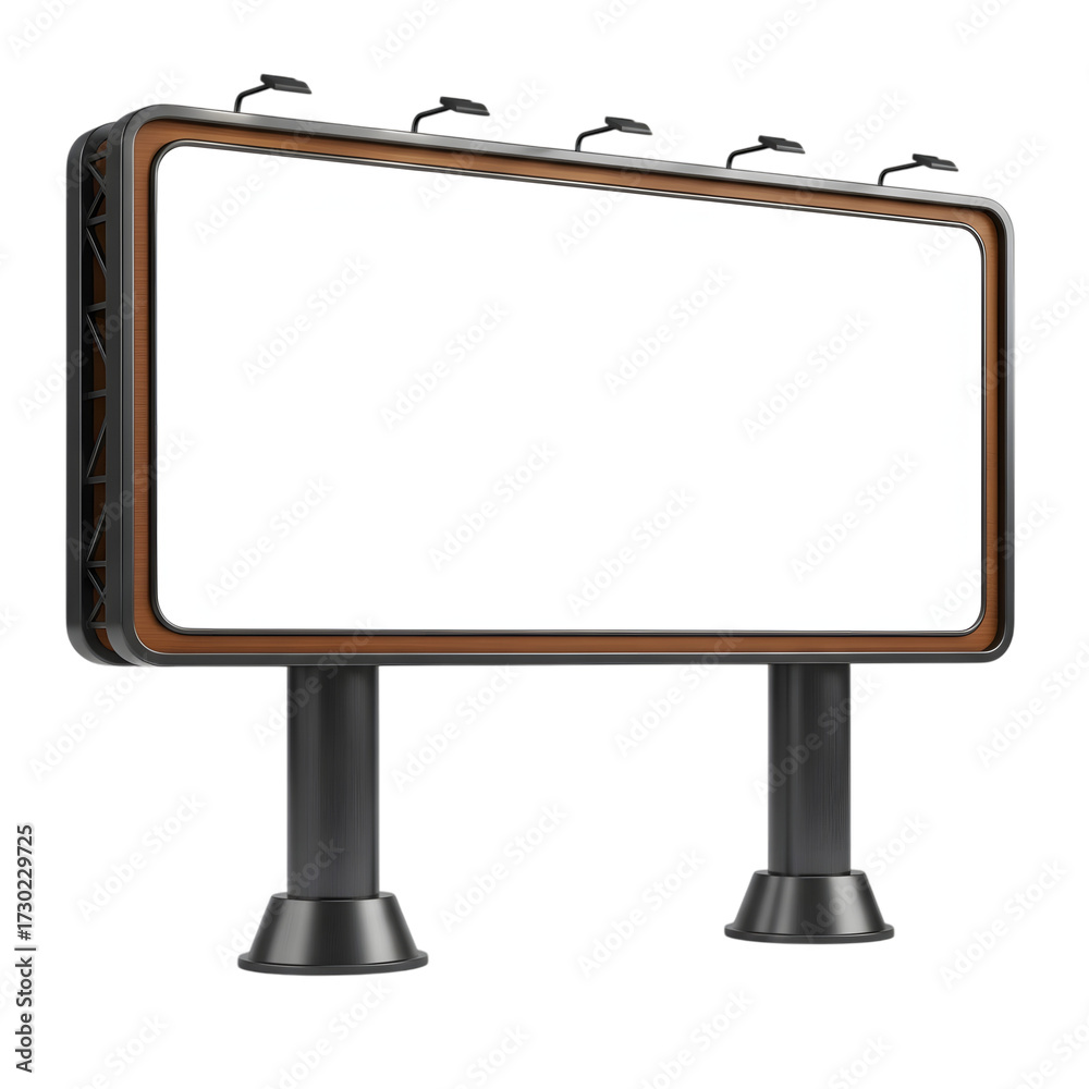 Obraz premium Blank billboard isolated on transparent background for advertisement and marketing