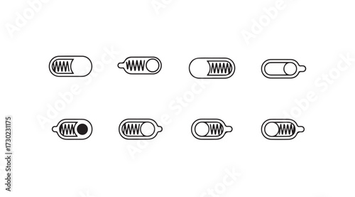 Vector art of toggle switch icon set