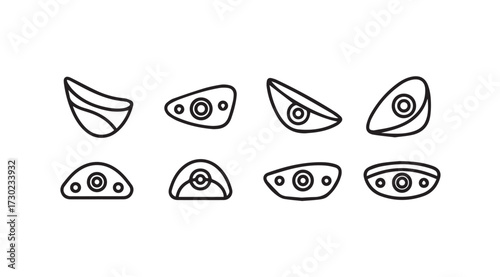 Vector art of climbing hold icons