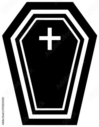 Coffin silhouette black icon