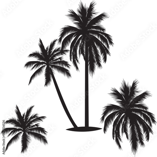 set of palm trees