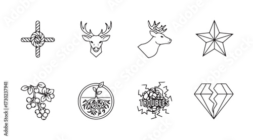 Vector art of tattoo elements isolated