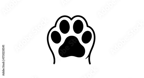 Adorable paw print illustration perfect for pet lovers, grooming services, veterinary clinics, and animal shelters looking for a cute and simple symbol