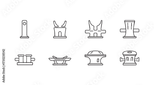Vector art of set of dock icons