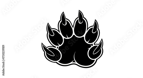Bold black paw print design perfect for branding, logos, apparel, and creative projects, offering a striking minimalist aesthetic