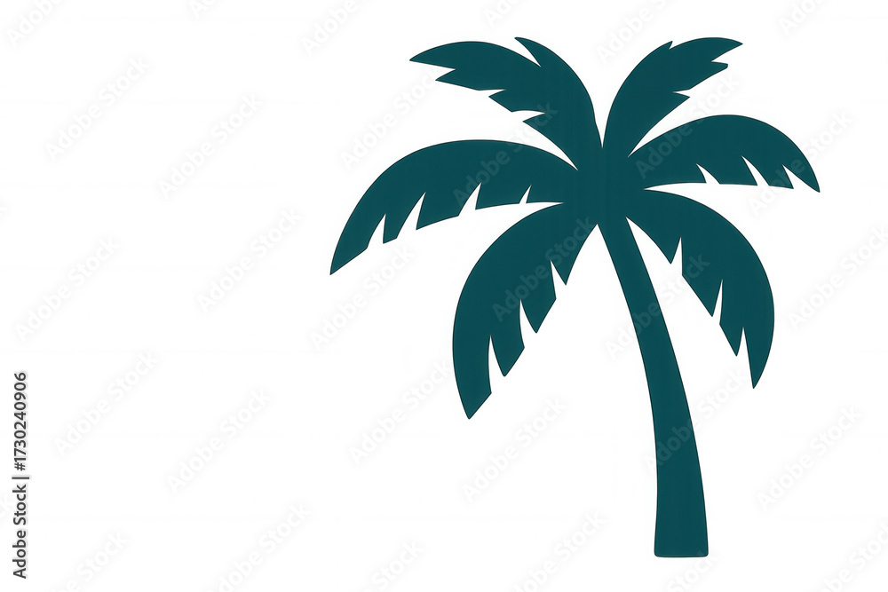 Fototapeta premium Tropical palm tree silhouette vector icon on transparent background representing summer vacation and beach holidays