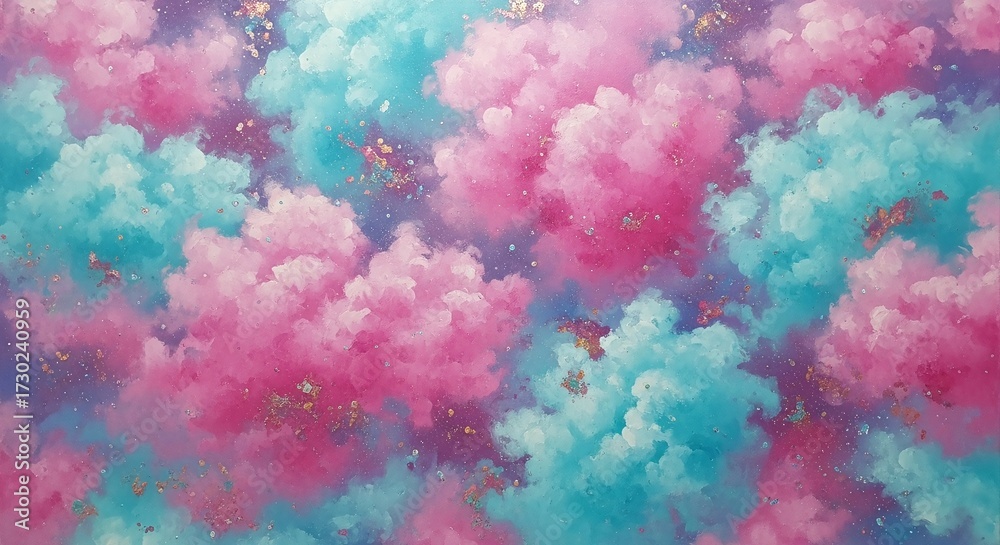 Fototapeta premium Colorful abstract clouds with glitter and pastel colors