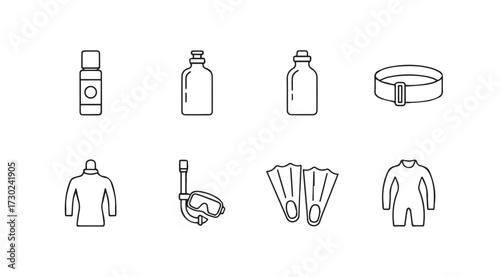 Vector art of diving equipment
