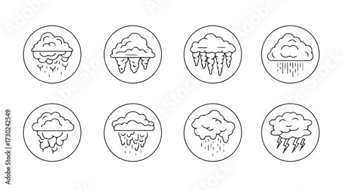 Vector art of weather outline icons