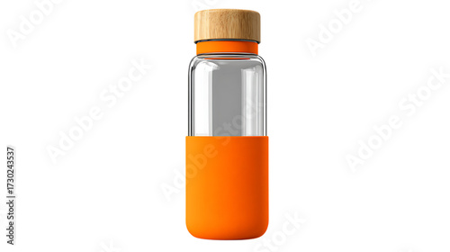 orange bottle  on white background