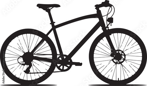 Classic Bicycle Side View – Black and White Vector Silhouette