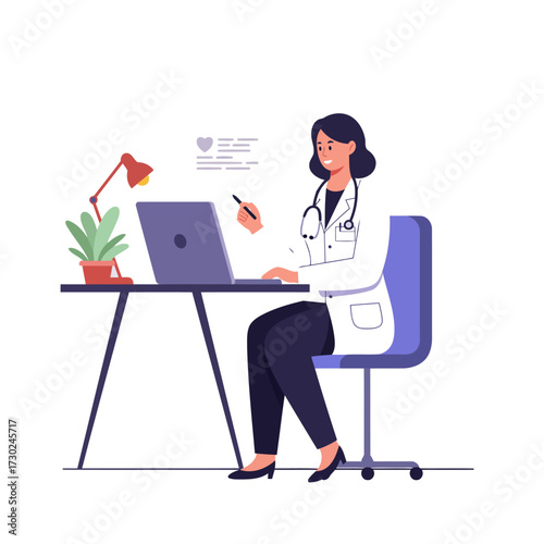 Telemedicine Doctor Consulting Patients Online