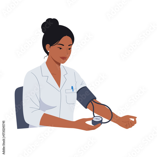 Doctor Measuring Blood Pressure On Patient