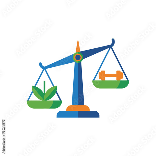 Balanced Lifestyle Weights of Health, Fitness, and Nutrition on Scales