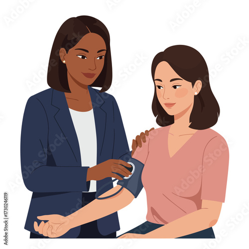 Checking Blood Pressure with Doctor