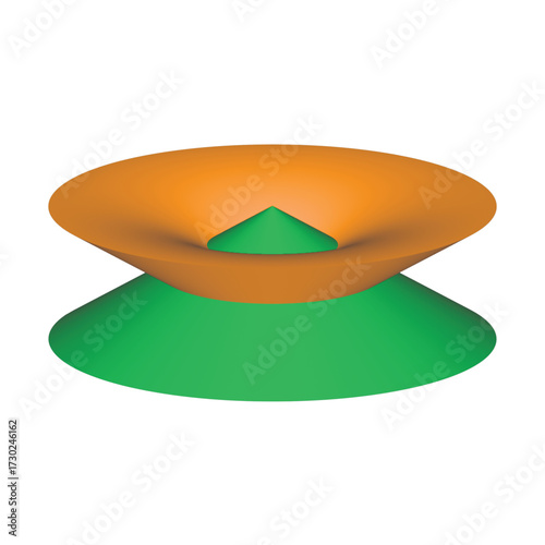 Cone and Hyperboloid Intersection – 3D Sacred Geometry with Gradient Surfaces and Devotional Boundaries