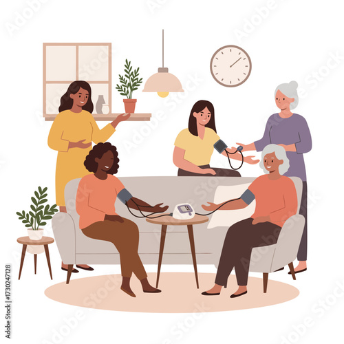 Home Healthcare for Elderly Women by Caregivers