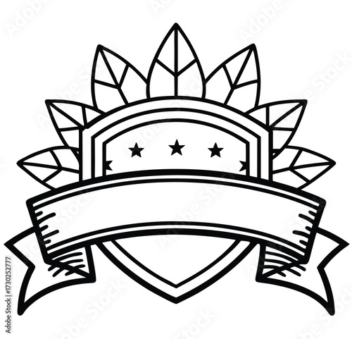 Royal coat of arms vector set with vintage ribbon banner, gold crown, and shield emblem insignia decoration