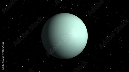 A serene view of the planet Uranus against a backdrop of a starry night sky.
