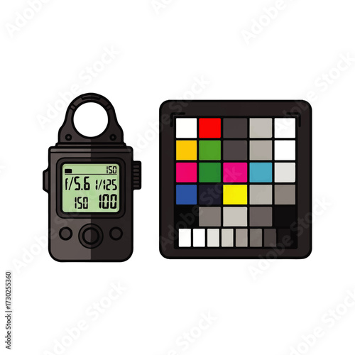 Photography tools light meter and color checker for accurate exposure and color balance