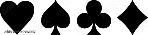 Playing Card Suits Vector Symbols for Gambling Designs and Crafts