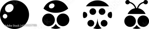 Cute Minimalist Ladybug Vector Set for Creative Projects and Design
