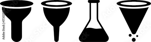 Laboratory Equipments Including Funnels and Beaker Designs