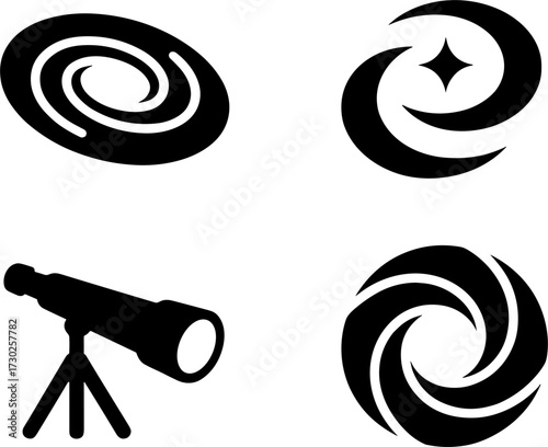 Galactic Swirls and Telescope for Astronomy Theme Design