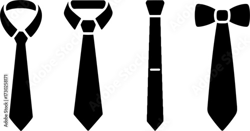 Silhouette Collection of Classic Ties and Bow Ties for Fashion Design