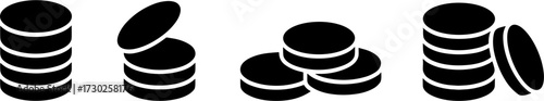 Illustration of Stacked Coins and Loose Coins for Financial Themes