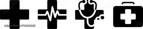 Medical Symbols First Aid Heartbeat Stethoscope Healthcare
