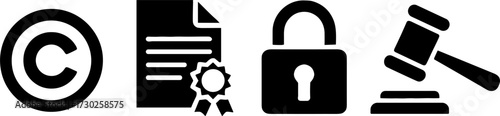 Copyright Set Representing Legal Protection and Ownership