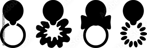 Stylish Balloon Silhouette Accessories Vector Design for Crafts